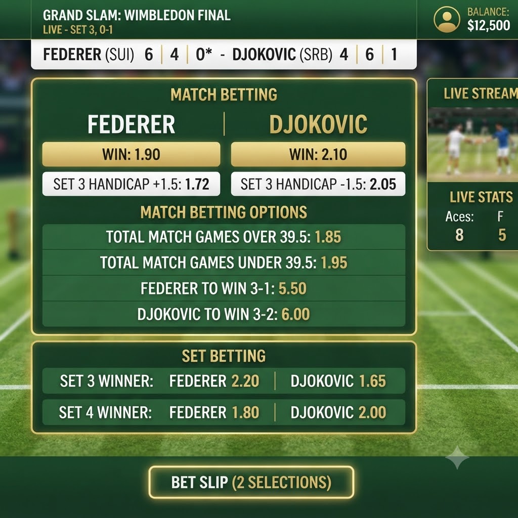 Tennis Betting - tennis betting online real money